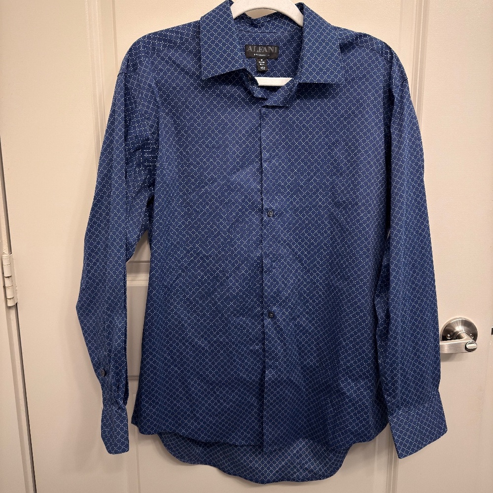 Alfani Men's Dress Shirt - M, 15/15.5 in neck, Navy blue